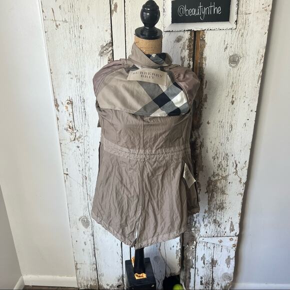 Burberry Brit Lightweight Rain/Wind Jacket Coat Neutral Taupe Authentic - Picture 4 of 12